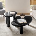 Alexis Black Cloud Lacquer Modern Nesting Coffee Table