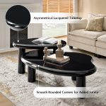 Alexis Black Cloud Lacquer Modern Nesting Coffee Table