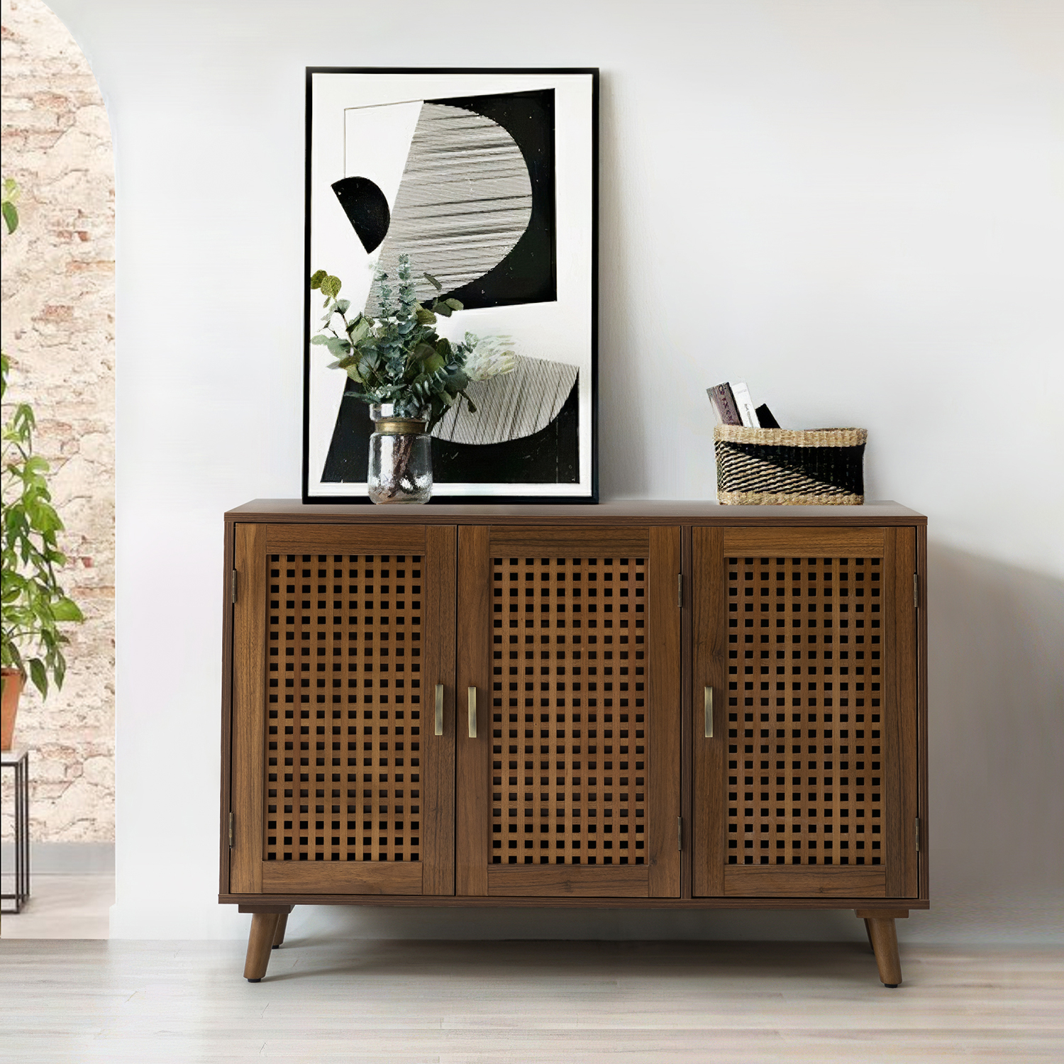 Alexis Espresso Beech Wood Lattice Door Sideboard 1 Alexis Espresso Beech Wood Lattice Door Sideboard