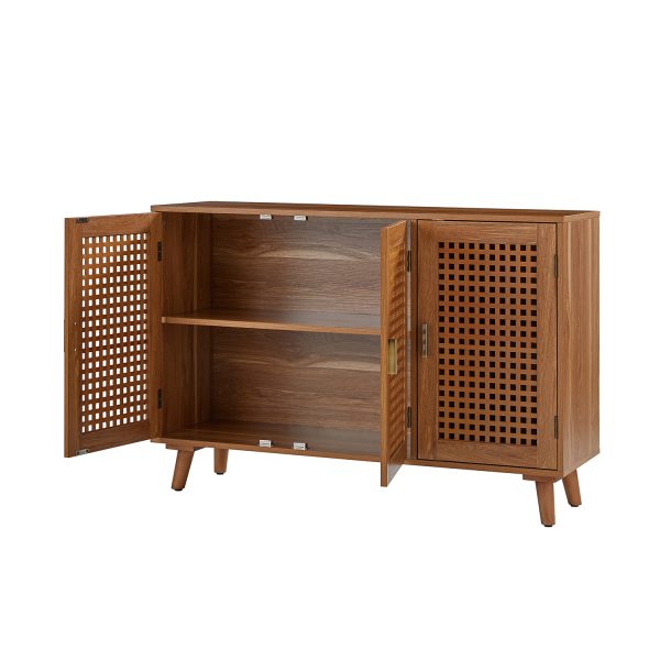 Alexis Walnut Geometric Door Modern Sideboard 3