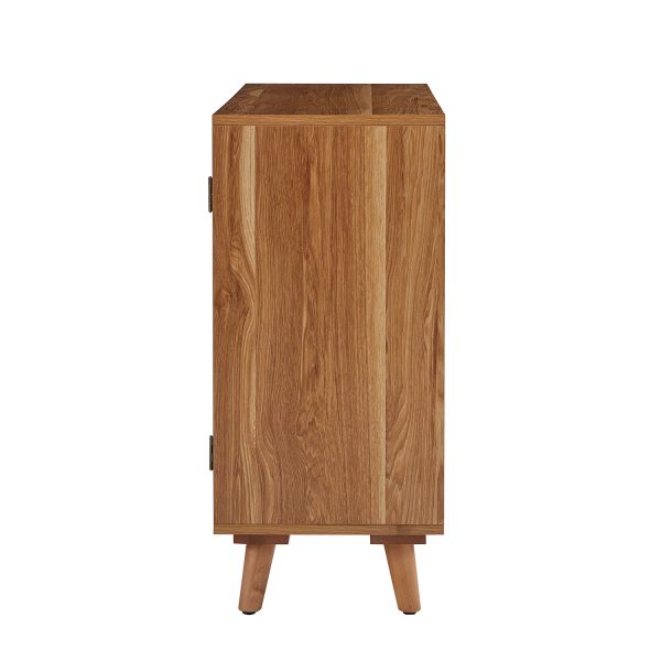Alexis Walnut Geometric Door Modern Sideboard 4
