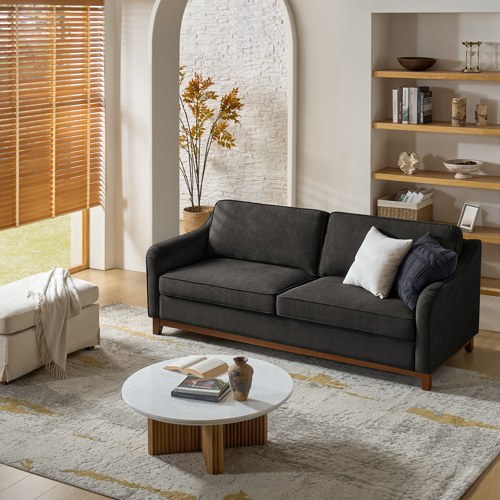 Alexis White Cloud Lacquer Asymmetrical Modern Nesting Coffee Table 2 Alexis White Cloud Lacquer Asymmetrical Modern Nesting Coffee Table - Image 2