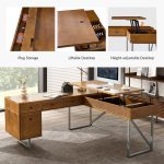 Alfons Acorn L-Shape Sit Stand Desk with Rattan Drawer 9 Alfons Acorn L-Shape Sit Stand Desk with Rattan Drawer