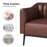 Alfons Brown Faux Leather Industrial Accent Chair 9 Alfons Brown Faux Leather Industrial Accent Chair