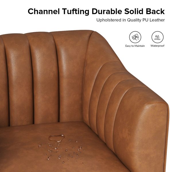 Alfons Faux Leather Industrial Accent Chair 2