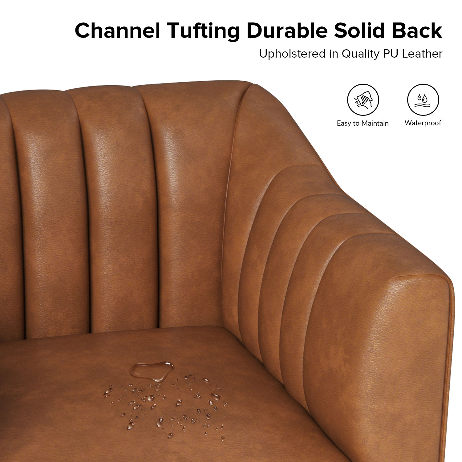 Alfons Faux Leather Industrial Accent Chair 3 Alfons Faux Leather Industrial Accent Chair - Image 3