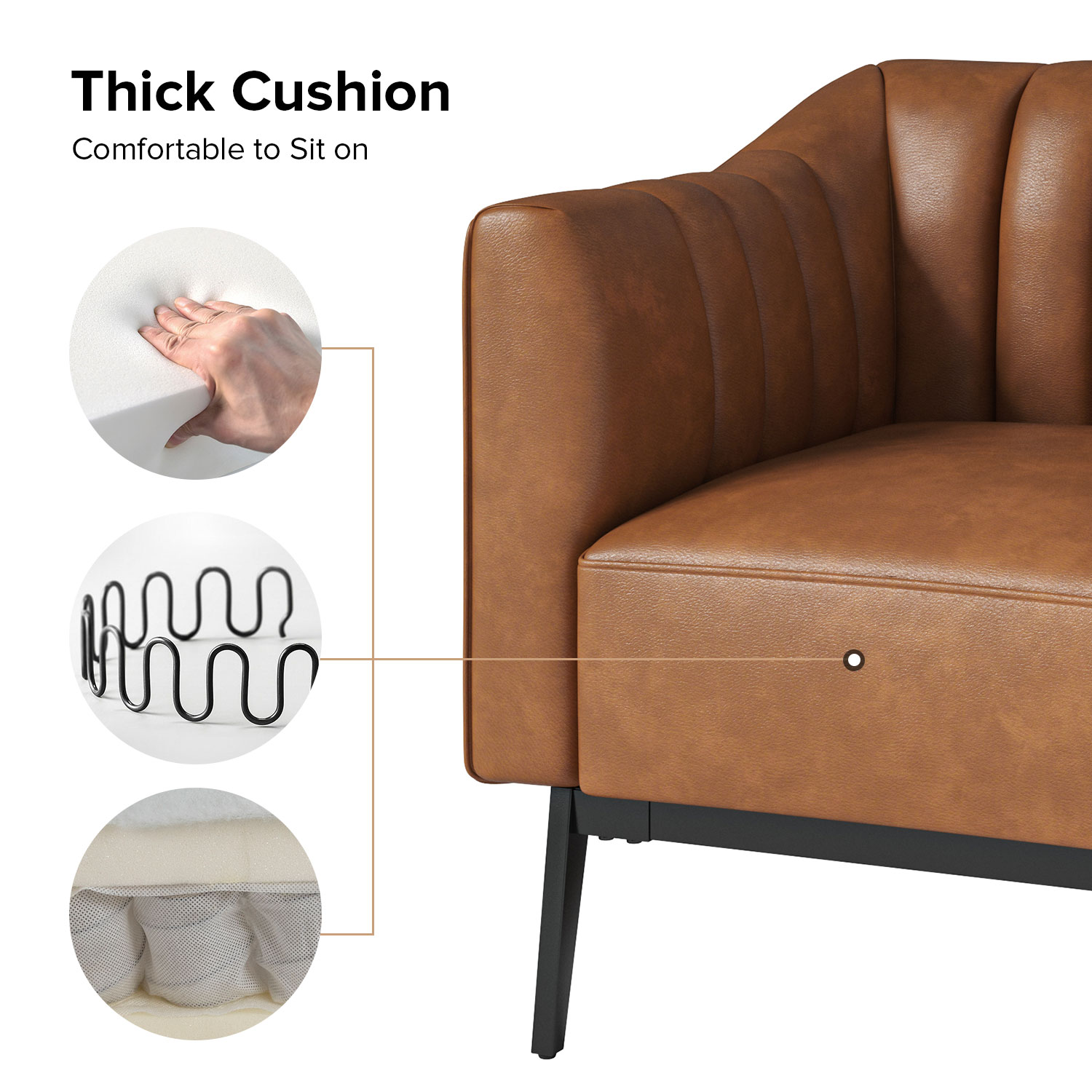 Alfons Faux Leather Industrial Accent Chair 4 Alfons Faux Leather Industrial Accent Chair - Image 4