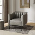 Alfons Faux Leather Industrial Accent Chair with Metal Legs 6 Alfons Faux Leather Industrial Accent Chair with Metal Legs