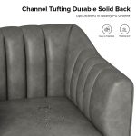 Alfons Faux Leather Industrial Accent Chair with Metal Legs 8 Alfons Faux Leather Industrial Accent Chair with Metal Legs