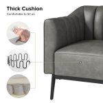 Alfons Faux Leather Industrial Accent Chair with Metal Legs 9 Alfons Faux Leather Industrial Accent Chair with Metal Legs