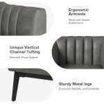 Alfons Faux Leather Industrial Accent Chair with Metal Legs 10 Alfons Faux Leather Industrial Accent Chair with Metal Legs