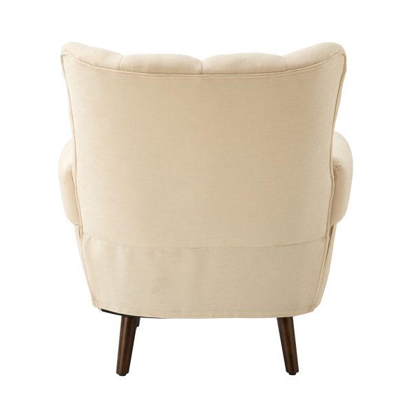 Alfons Ivory Linen Mid Century Modern Club Chair 3