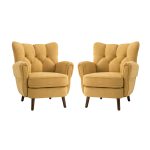 Alfons Mustard Linen Mid-Century Modern Club Chair 7 Alfons Mustard Linen Mid-Century Modern Club Chair