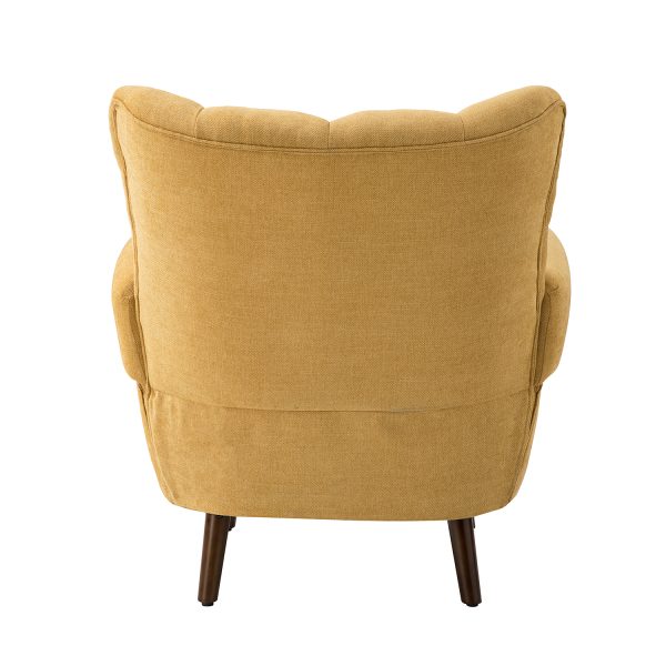 Alfons Mustard Linen Mid Century Modern Club Chair 3