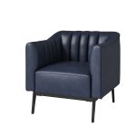 Alfons Navy Faux Leather Industrial Accent Chair with Metal Legs 7 Alfons Navy Faux Leather Industrial Accent Chair with Metal Legs