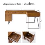Alfons Walnut L-Shape Sit Stand Industrial Desk Rattan Drawer 10 Alfons Walnut L-Shape Sit Stand Industrial Desk Rattan Drawer