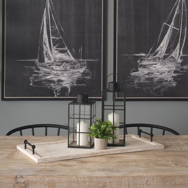 Alfred 35L x 16W Natural Wooden Herringbone Rectangular Tray 2