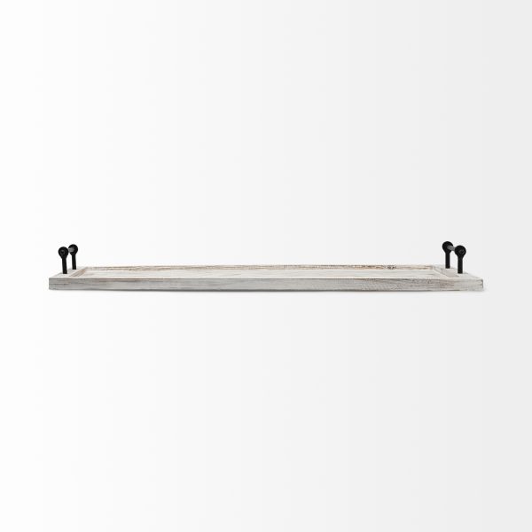 Alfred 35L x 16W Natural Wooden Herringbone Rectangular Tray 4