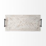 Alfred 35L x 16W Natural Wooden Herringbone Rectangular Tray