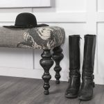 Alhambra 55L x 14W Upholstered Gray Seat W/Black Wood Legs Accent Bench