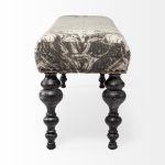Alhambra 55L x 14W Upholstered Gray Seat W/Black Wood Legs Accent Bench