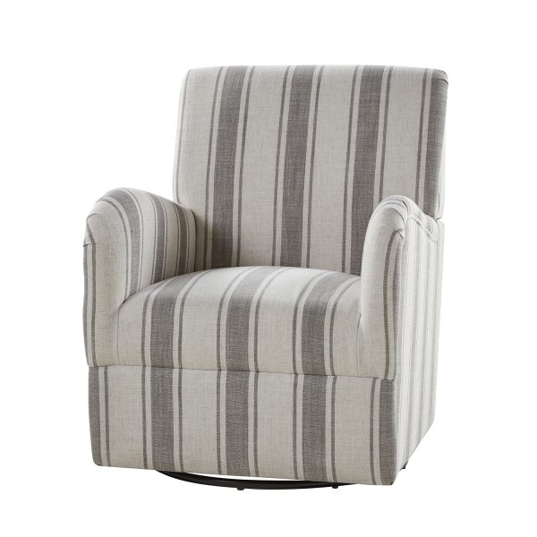 Alice Grey Jacobean Swivel Accent Chair 1