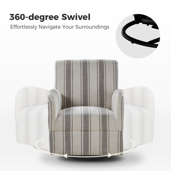 Alice Grey Jacobean Swivel Accent Chair 3