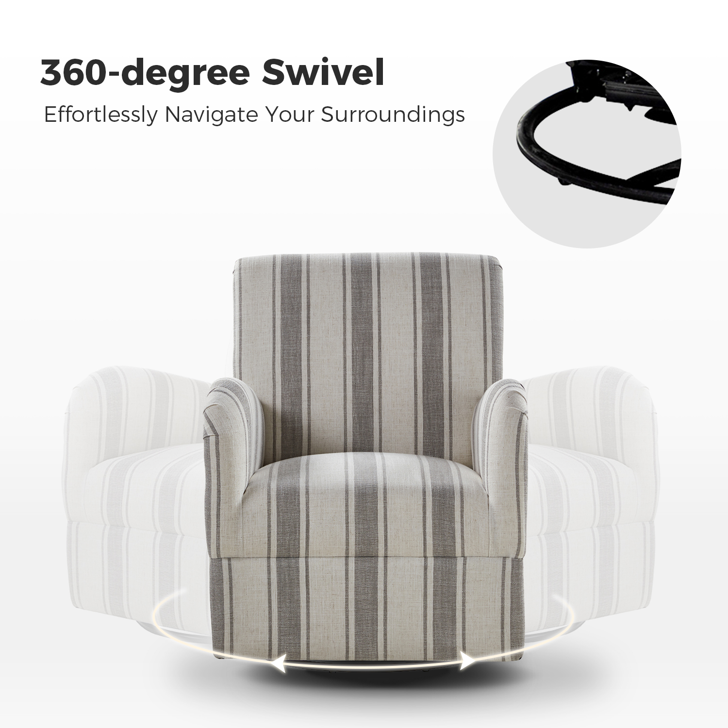Alice Grey Jacobean Swivel Accent Chair 4 Alice Grey Jacobean Swivel Accent Chair - Image 4
