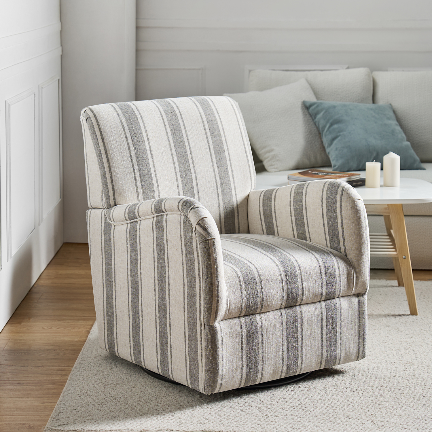 Alice Grey Jacobean Swivel Accent Chair 1 Alice Grey Jacobean Swivel Accent Chair