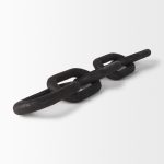 Alix 29.0L x 5.0W x 5.0H Black Wood Link Chain Decorative Object