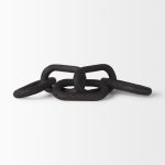 Alix 29.0L x 5.0W x 5.0H Black Wood Link Chain Decorative Object