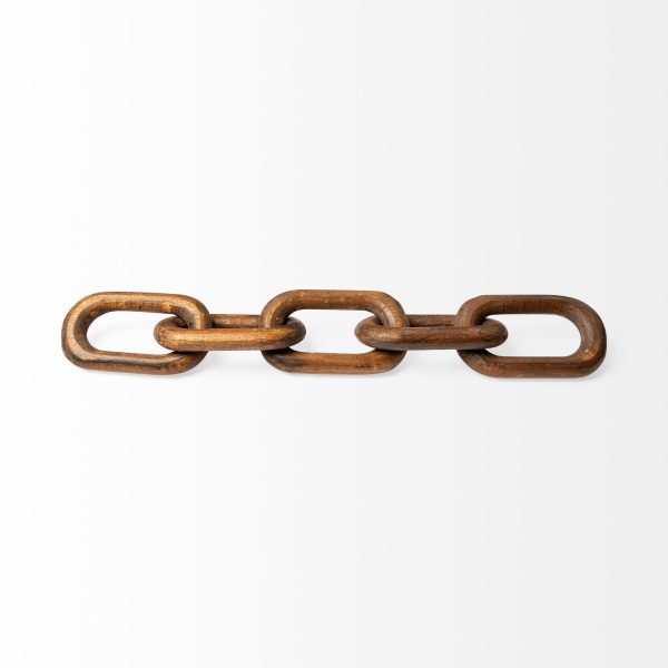 Alix 29L x 5W Brown Wooden Hand Made 5 Link Chain 5