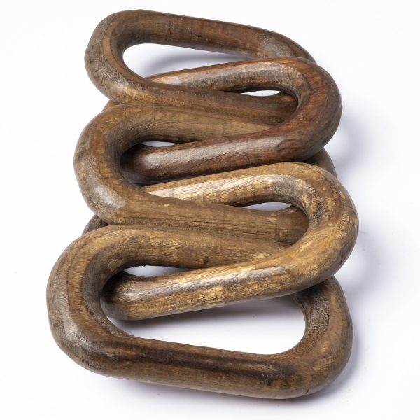 Alix 29L x 5W Brown Wooden Hand Made 5 Link Chain 6