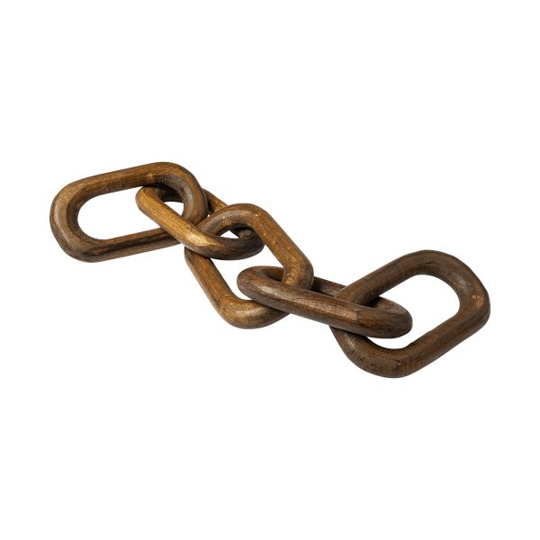 Alix 29L x 5W Brown Wooden Hand Made 5 Link Chain