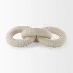 Alize Cotton Rope Wrapped Solid Wood Circular Chain Link Decorative Object
