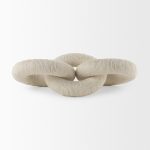 Alize Cotton Rope Wrapped Solid Wood Circular Chain Link Decorative Object