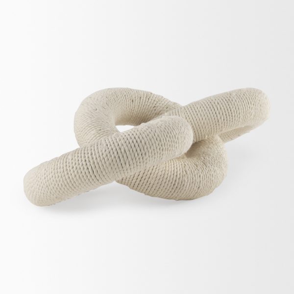 Alize Cotton Rope Wrapped Solid Wood Circular Chain Link Decorative Object 4