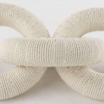 Alize Cotton Rope Wrapped Solid Wood Circular Chain Link Decorative Object