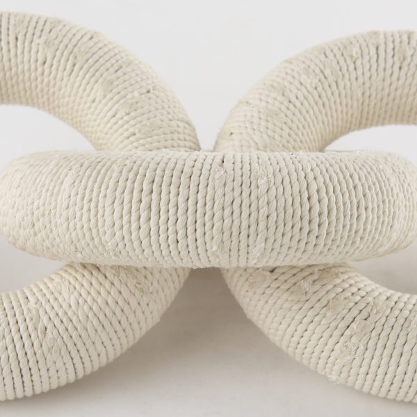 Alize Cotton Rope Wrapped Solid Wood Circular Chain Link Decorative Object 5