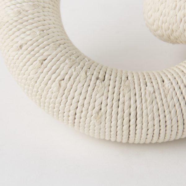 Alize Cotton Rope Wrapped Solid Wood Circular Chain Link Decorative Object 7