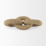 Alize Jute Wrapped Solid Wood Circular Chain Link Decorative Object