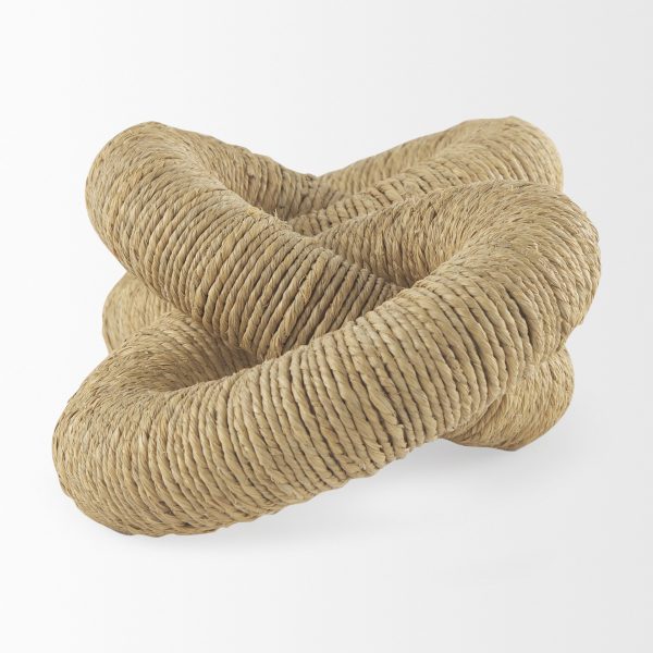 Alize Jute Wrapped Solid Wood Circular Chain Link Decorative Object 3