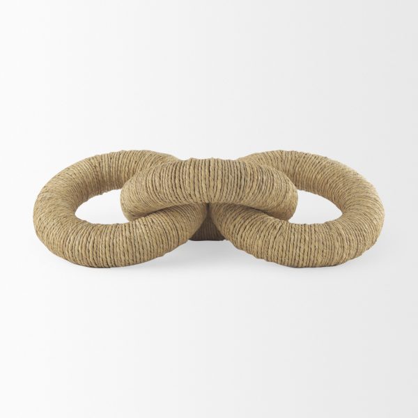 Alize Jute Wrapped Solid Wood Circular Chain Link Decorative Object 4