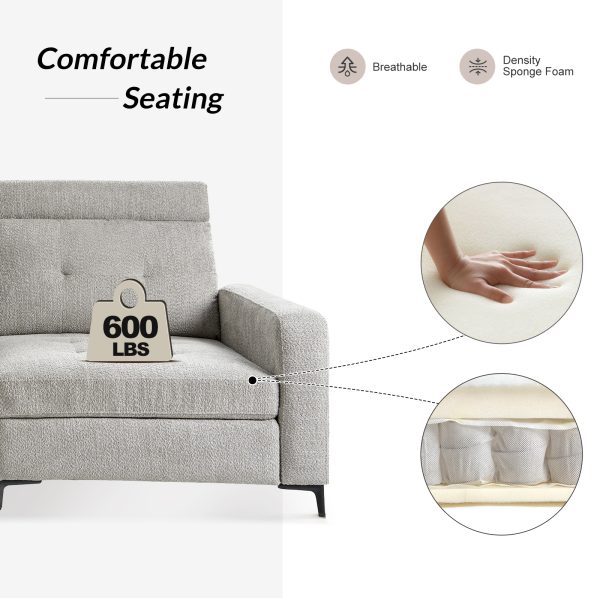 Allen Grey Button Tufted Modular Sectional Sofa with Storage 3