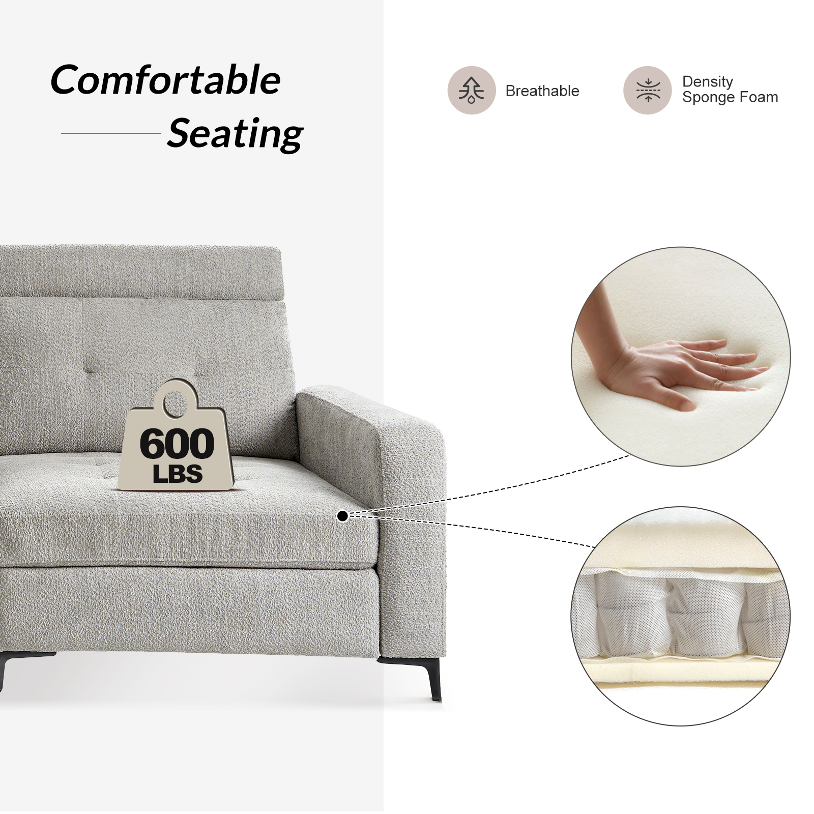 Allen Grey Button-Tufted Modular Sectional Sofa with Storage 4 Allen Grey Button-Tufted Modular Sectional Sofa with Storage - Image 4