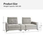 Allen Grey Button-Tufted Modular Sectional Sofa with Storage 10 Allen Grey Button-Tufted Modular Sectional Sofa with Storage