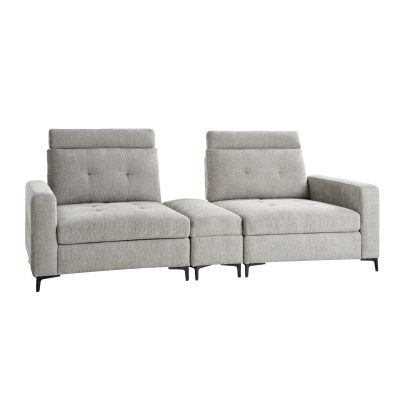 Allen Grey Button-Tufted Modular Sectional Sofa with Storage