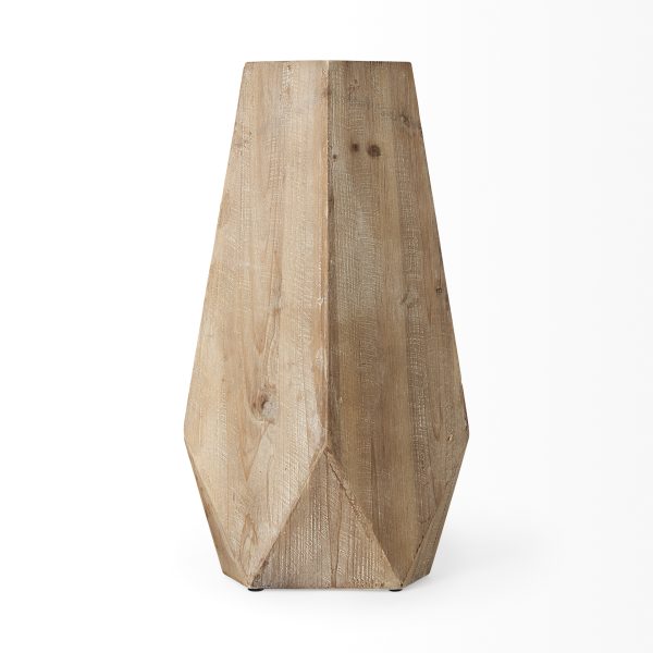 Allen I Large Natural Wooden Base Oval Vase 2