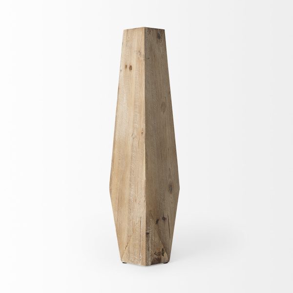 Allen I Large Natural Wooden Base Oval Vase 3