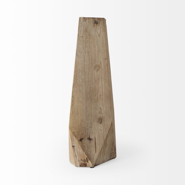 Allen I Large Natural Wooden Base Oval Vase 4